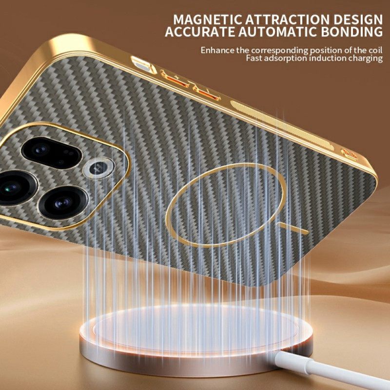 Case Hoesje Oppo Find X9 5g Telefoonhoesje Koolstofvezeltextuur