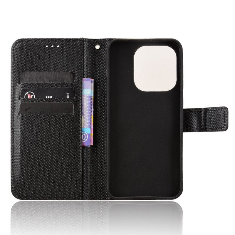 Leren Hoesje Oppo Find X9 5g Diamantstructuur Bescherming Hoesje