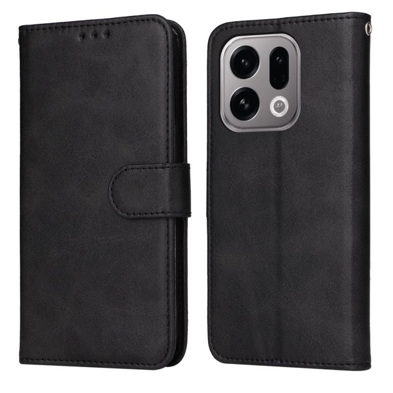 Leren Hoesje Oppo Find X9 5g Effen Bescherming Hoesje