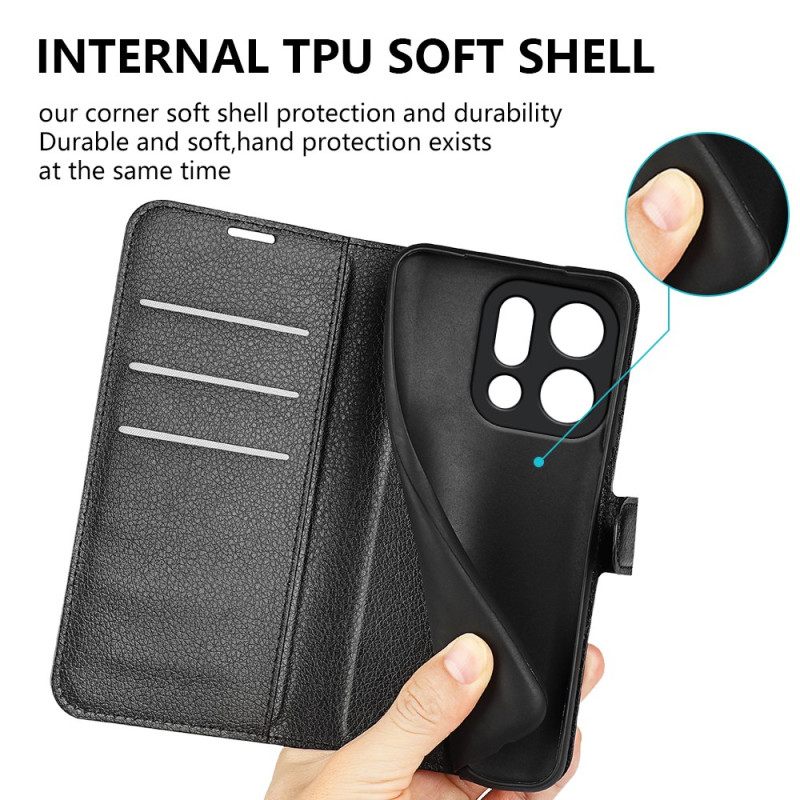 Leren Hoesje Oppo Find X9 5g Lychee Kunstleer Bescherming Hoesje