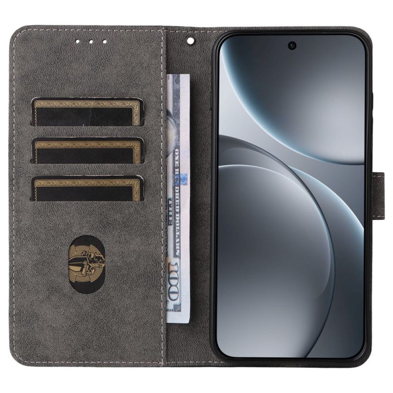 Leren Hoesje Oppo Find X9 5g Suède-effect Met Bandje Bescherming Hoesje