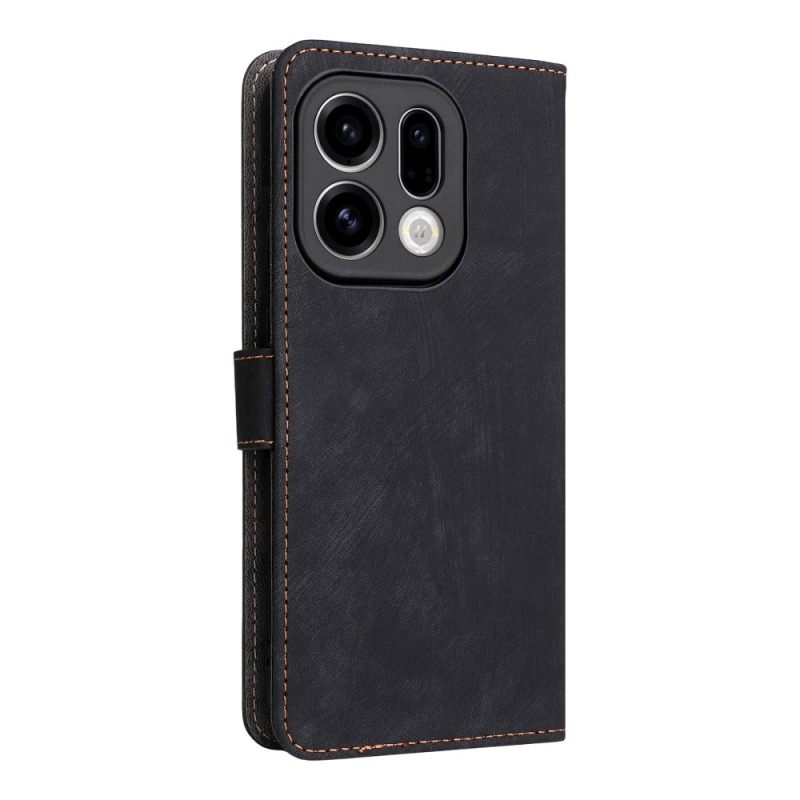 Leren Hoesje Oppo Find X9 5g Suède-effect Met Bandje Bescherming Hoesje