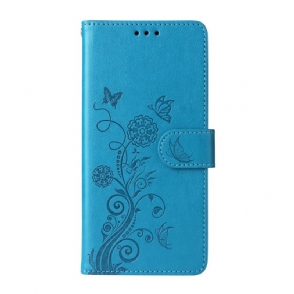 Leren Hoesje Voor Oppo Find X9 5g Bloemen- En Vlinderpatroon