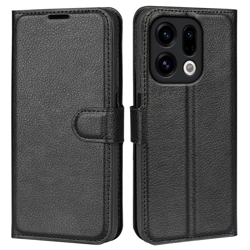 Leren Hoesje Voor Oppo Find X9 5g Lychee Kunstleer