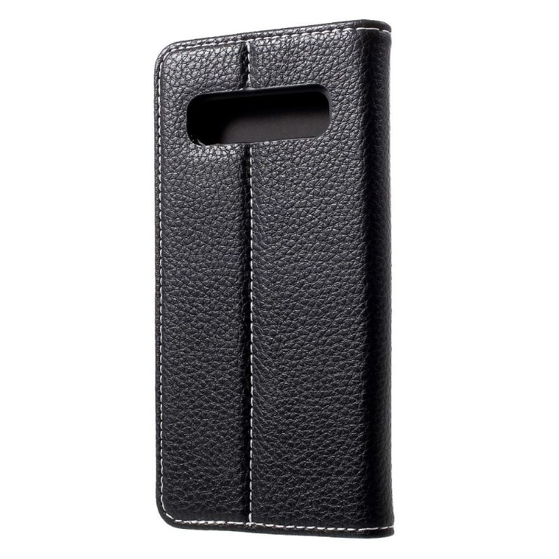 Cover voor Samsung Galaxy S10 Gestructureerd Leer Met Ondersteuning