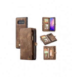 Hoesje Case voor Samsung Galaxy S10 Portemonnee Leren En Bruin Geval