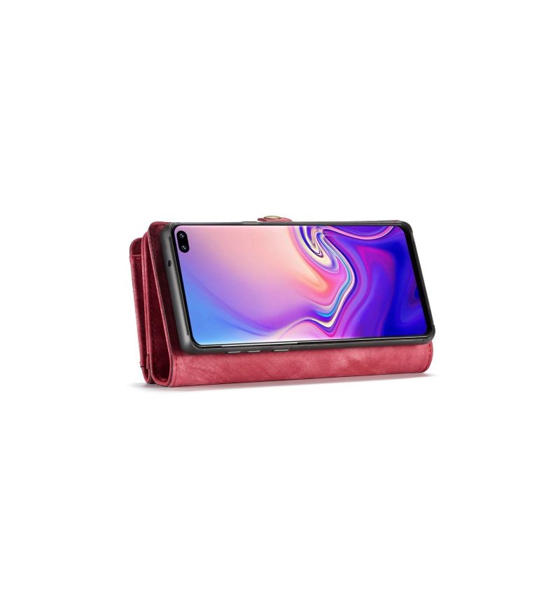 Hoesje Case voor Samsung Galaxy S10 Portemonnee Leren En Rode Case