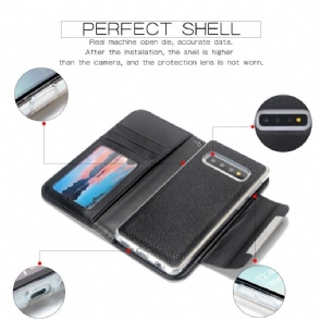 Hoesje Cover voor Samsung Galaxy S10 Portemonnee Leren + Leren Omhulsel