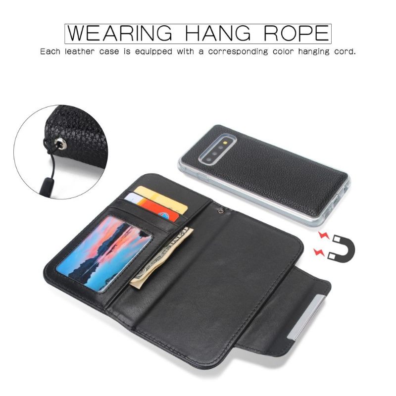 Hoesje Cover voor Samsung Galaxy S10 Portemonnee Leren + Leren Omhulsel