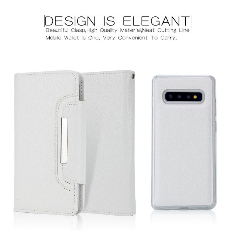 Hoesje Cover voor Samsung Galaxy S10 Portemonnee Leren + Leren Omhulsel