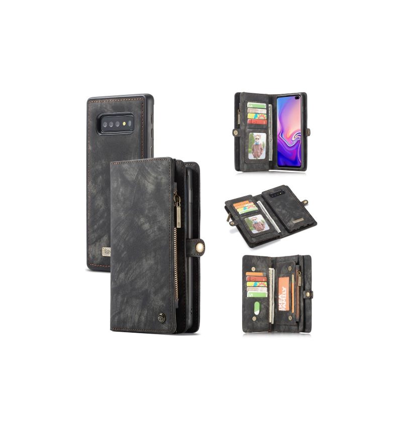 Hoesje Cover voor Samsung Galaxy S10 Portemonnee Leren En Zwarte Behuizing