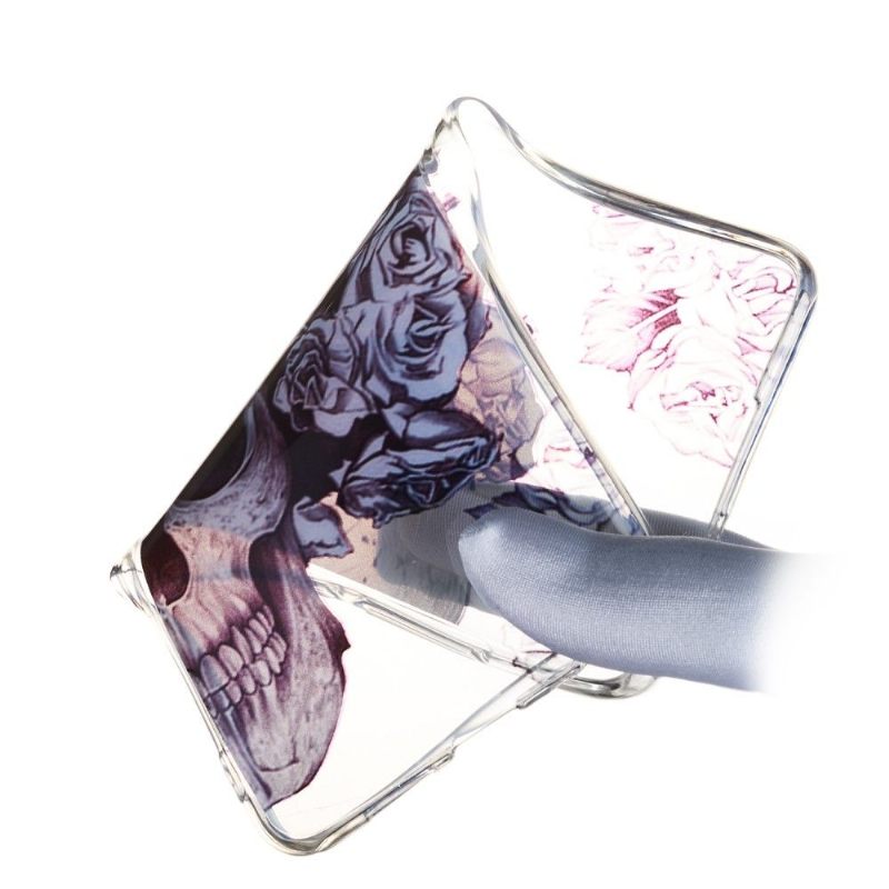 Hoesje voor Samsung Galaxy S10 Transparante Schedel Bloemen