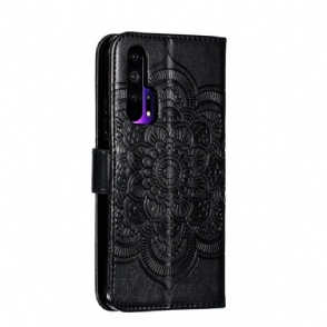 Cover voor Honor 20 Pro Folio-hoesje Mandala Folio Met Lanyard