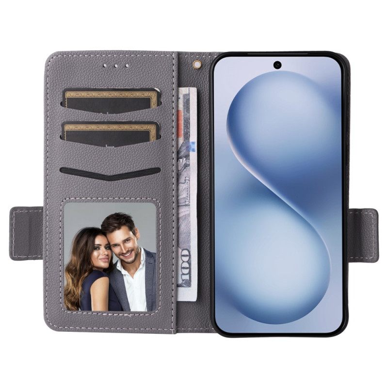 Bescherming Hoesje Vivo X200 Fe Imitatieleer Met Bandje