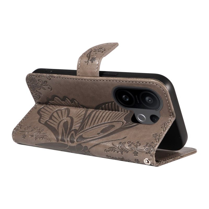 Flip Case Leren Vivo X200 Fe Grafische Vlinder