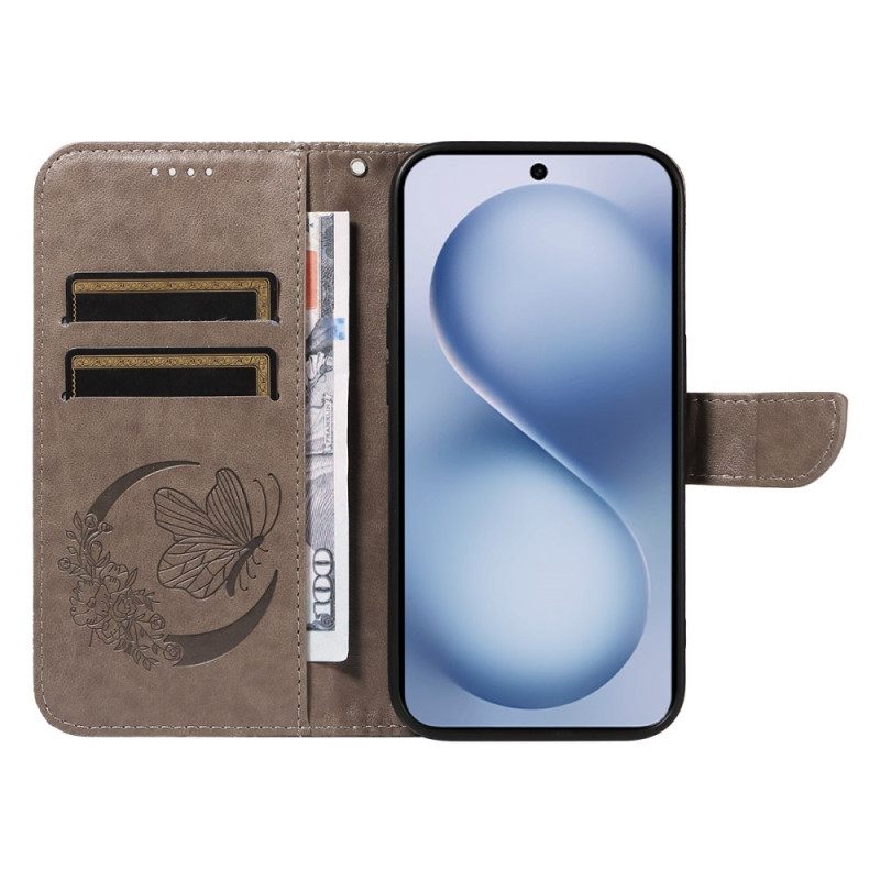 Flip Case Leren Vivo X200 Fe Grafische Vlinder