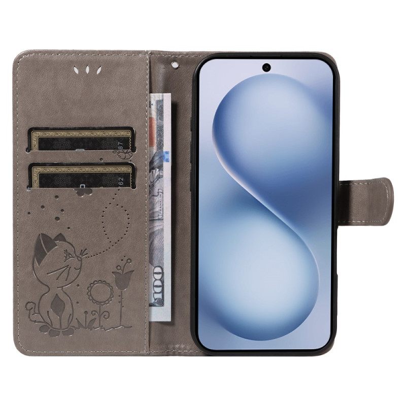 Leren Hoesje Vivo X200 Fe Kat En Bij