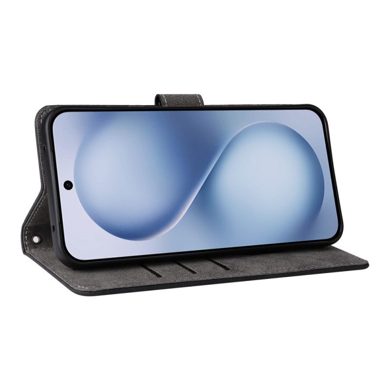 Leren Hoesje Vivo X200 Fe Suède-effect Bandje Bescherming Hoesje