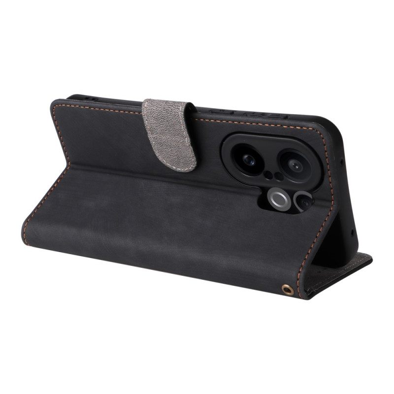 Leren Hoesje Vivo X200 Fe Suède-effect Bandje Bescherming Hoesje