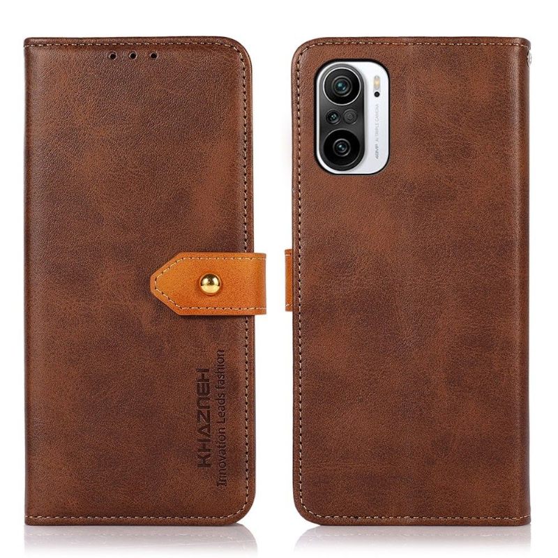 Folio-hoesje voor Xiaomi Mi 11i / Poco F3 Anti-fall Khazneh Tweekleurig Kunstleer