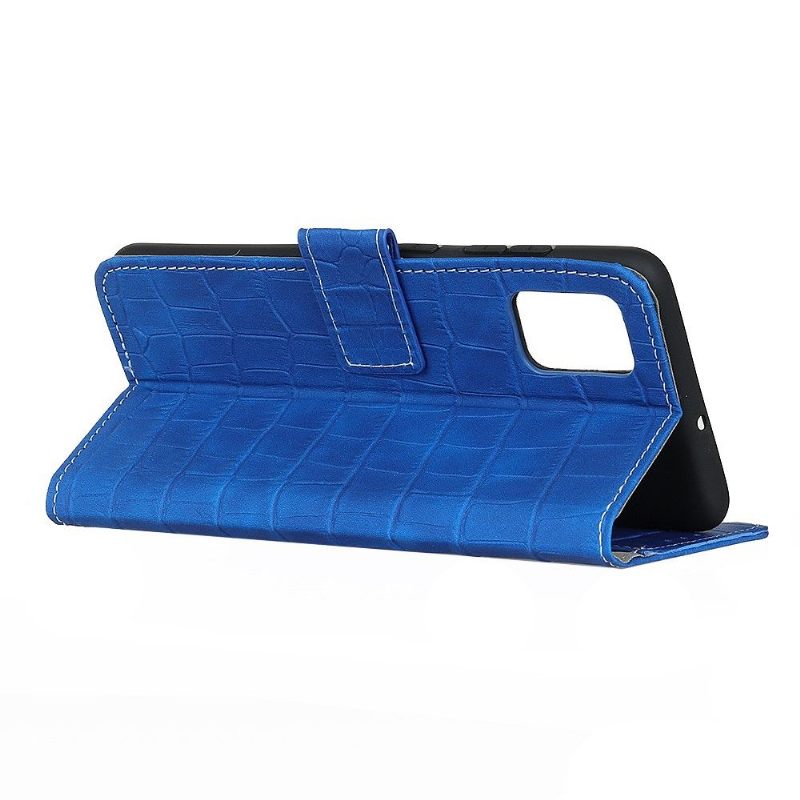 Folio-hoesje voor Xiaomi Mi 11i / Poco F3 Imitatieleer Croc Look