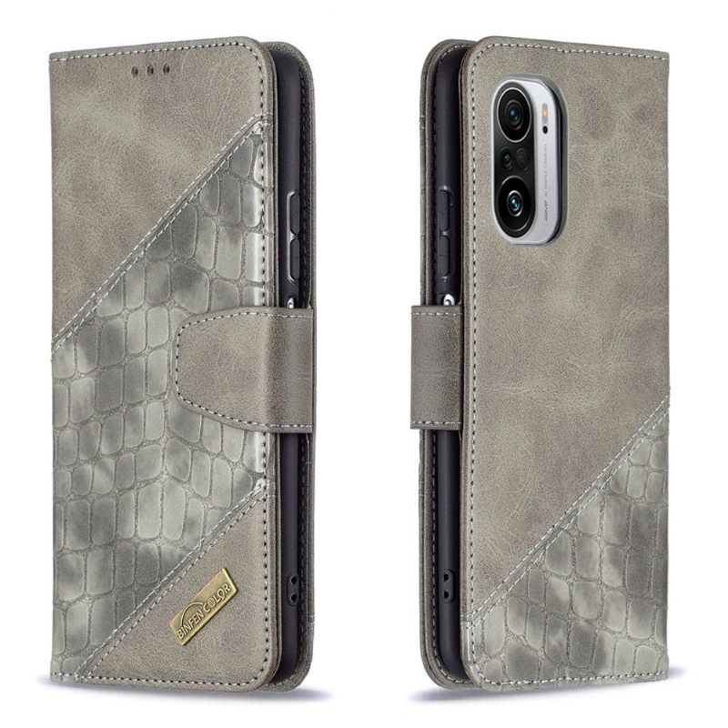 Folio-hoesje voor Xiaomi Mi 11i / Poco F3 Leereffect Met Krokodillenlook