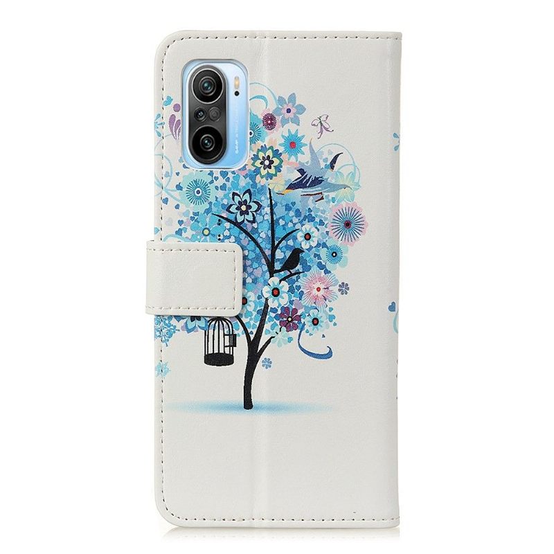 Leren Hoesje voor Xiaomi Mi 11i / Poco F3 Blauwe Boom