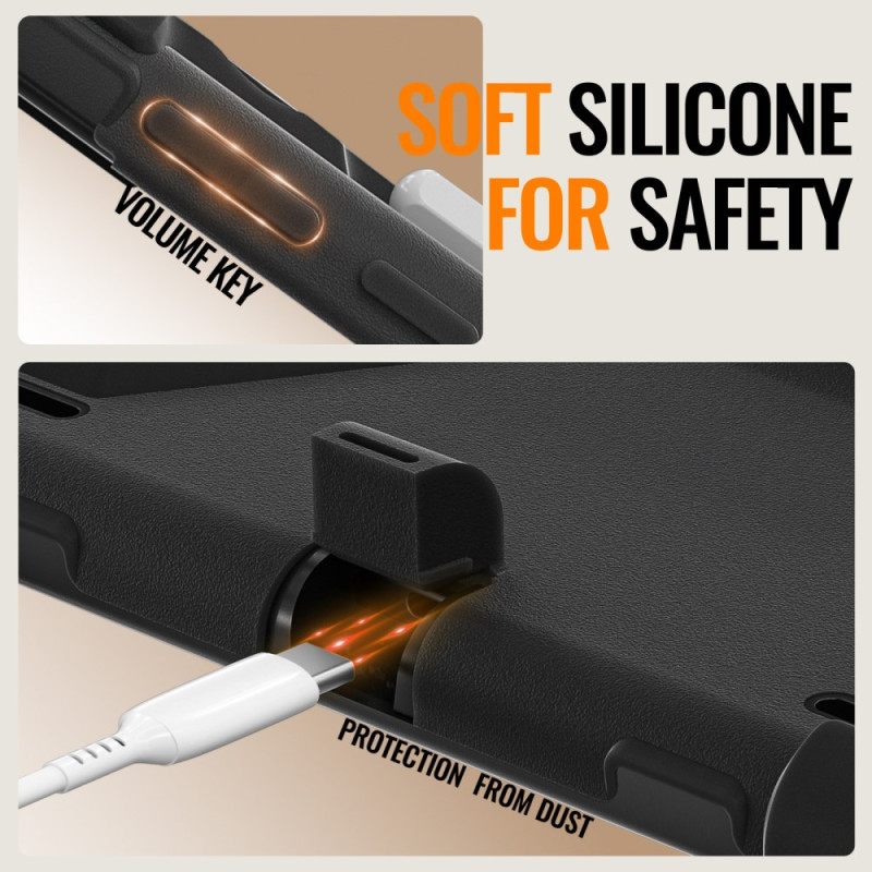 Cover Hoesje Samsung Galaxy Tab S11 Ultra Telefoonhoesje Drievoudige Bescherming Met Draaibare Handgreep