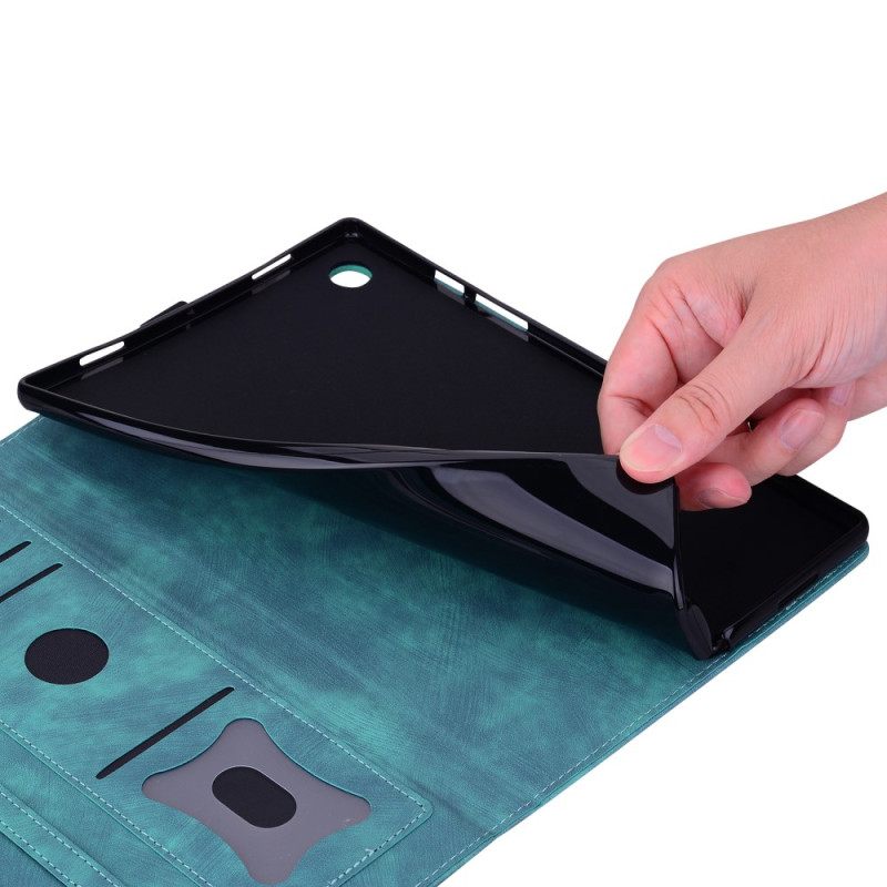 Flip Case Leren Samsung Galaxy Tab S11 Ultra Kattenscène Met Suède-effect