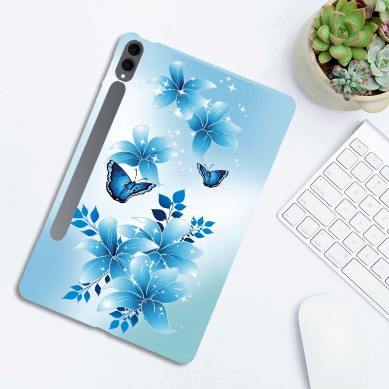 Hoesje Samsung Galaxy Tab S11 Ultra Blauwe Vlinders Bescherming Hoesje