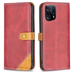 Folio-hoesje voor Oppo Find X5 Binfen Series-8 Zichtbare Naden