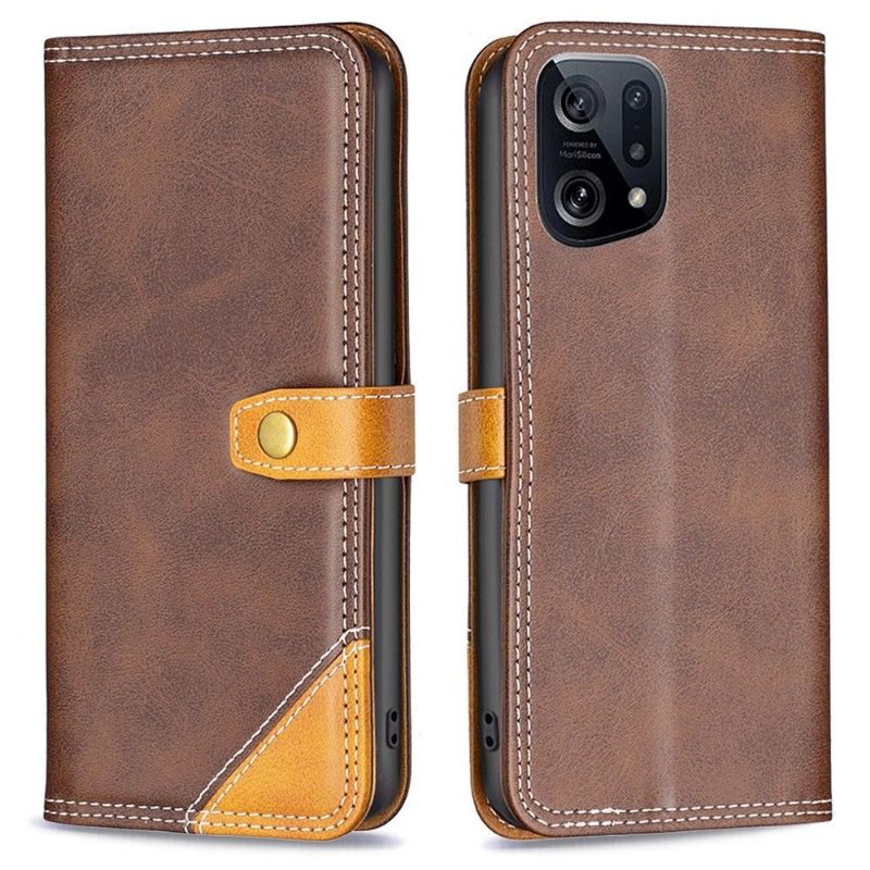 Folio-hoesje voor Oppo Find X5 Binfen Series-8 Zichtbare Naden