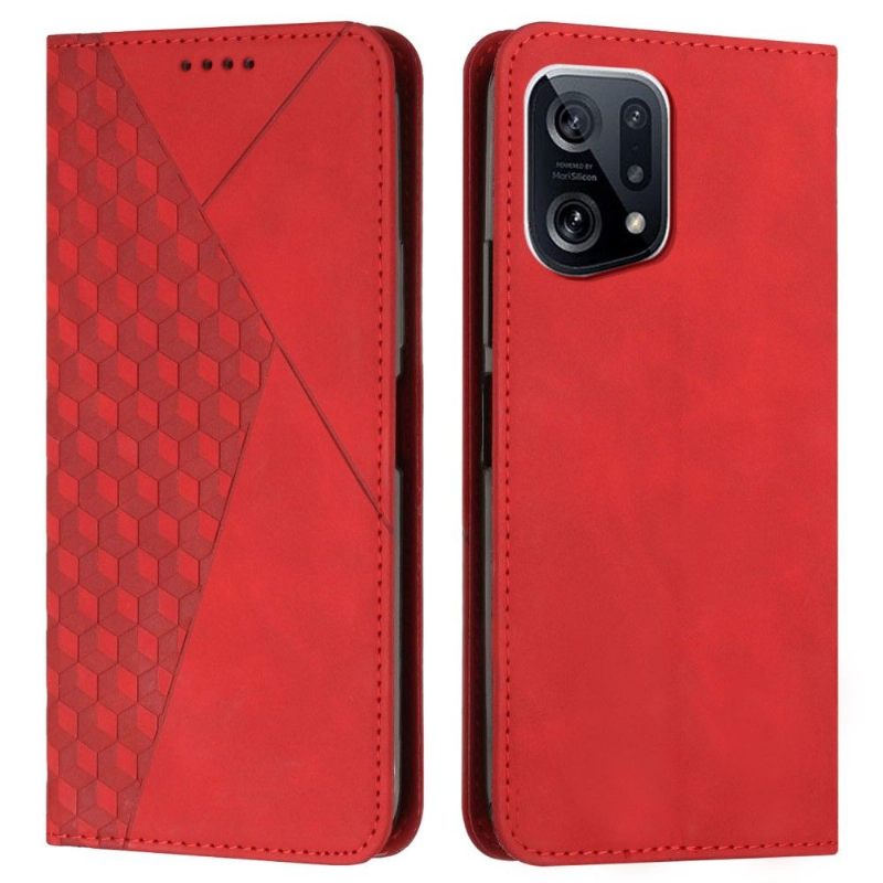 Folio-hoesje voor Oppo Find X5 Kunstleer Geometrie Ontwerp