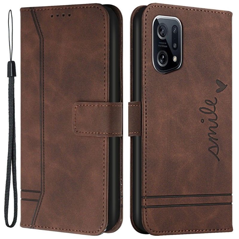 Folio-hoesje voor Oppo Find X5 Lachlijnen