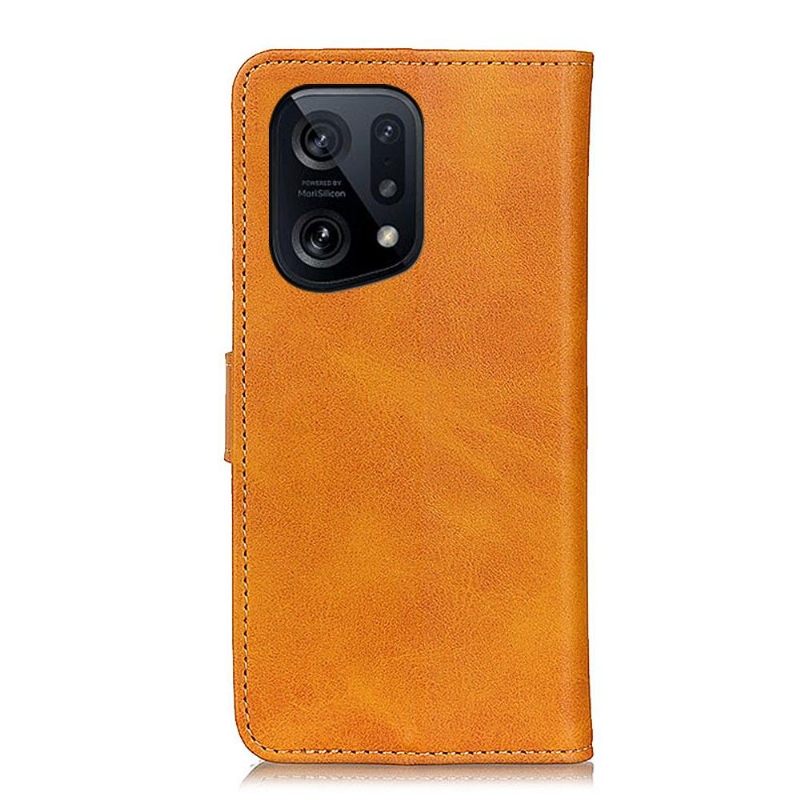 Folio-hoesje voor Oppo Find X5 Marius Mat Leereffect