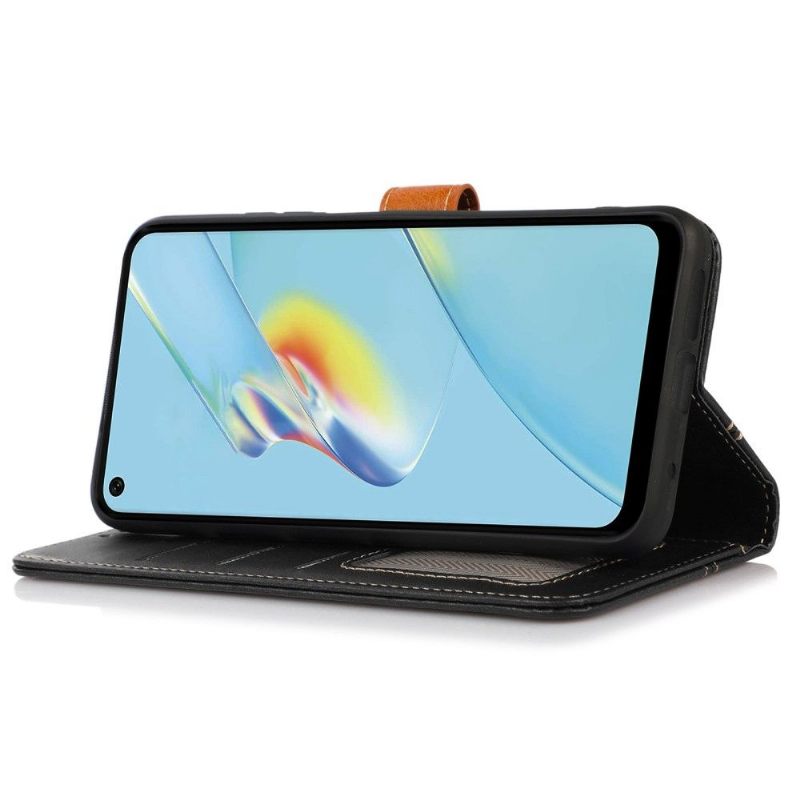 Folio-hoesje voor Oppo Find X5 Premium Kunstleer Met Stiksels