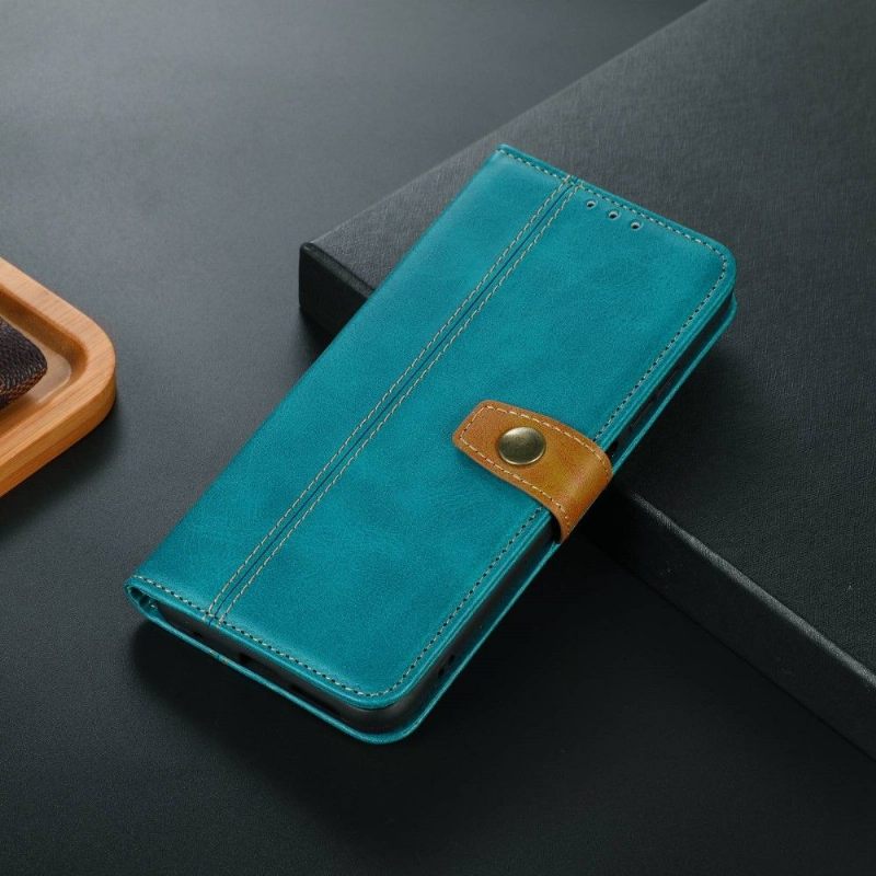 Folio-hoesje voor Oppo Find X5 Premium Kunstleer Met Stiksels