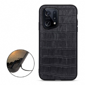 Hoesje voor Oppo Find X5 Chique Croco-huidlook