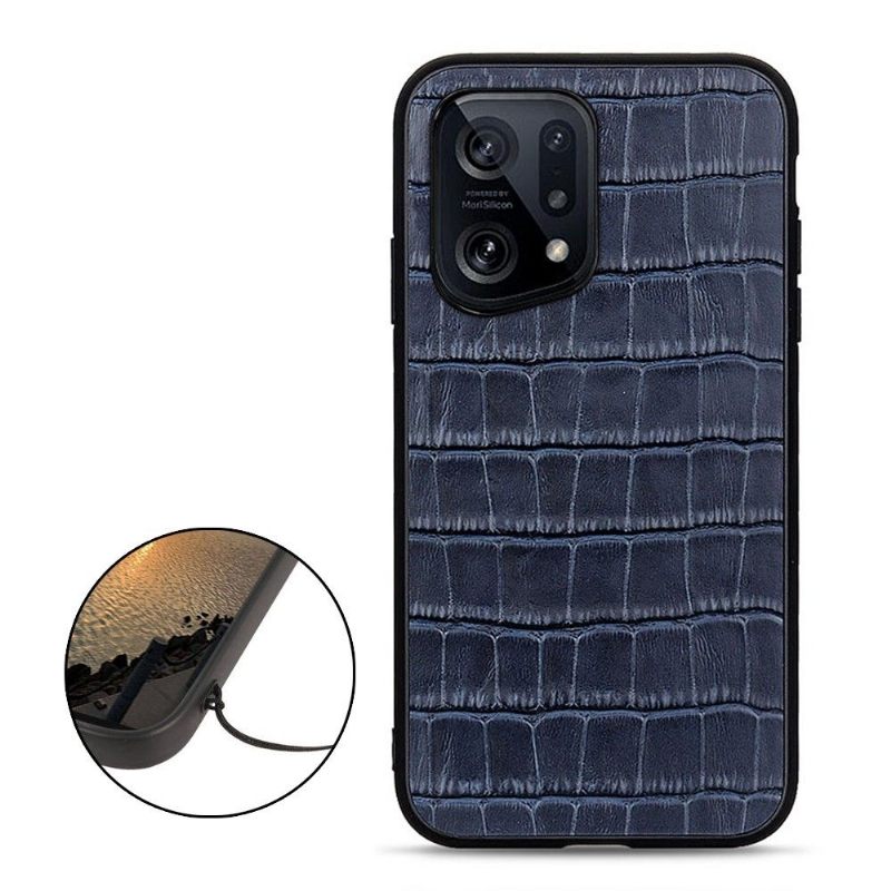 Hoesje voor Oppo Find X5 Chique Croco-huidlook