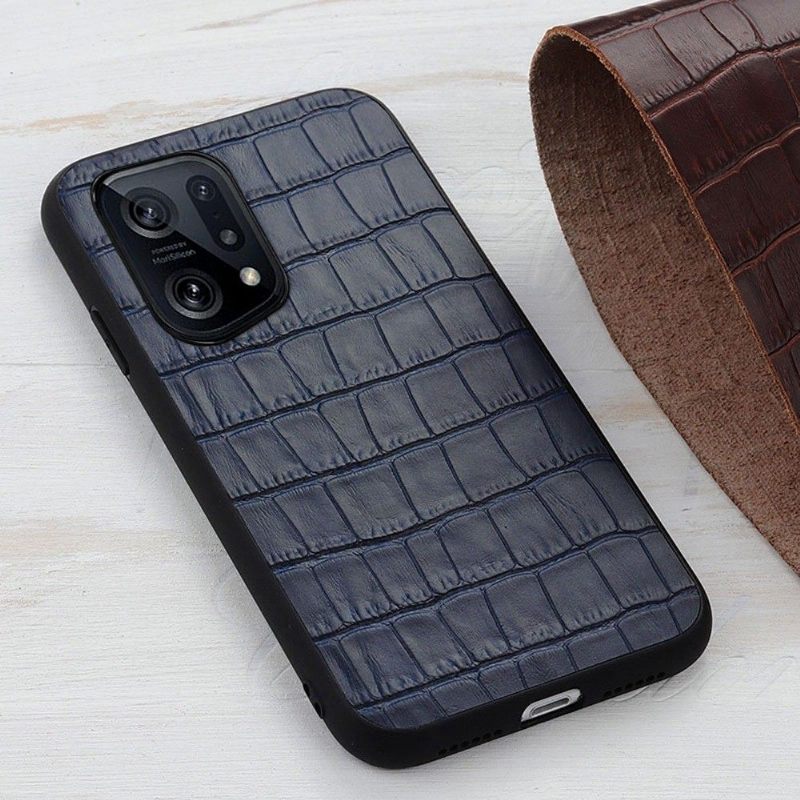 Hoesje voor Oppo Find X5 Chique Croco-huidlook
