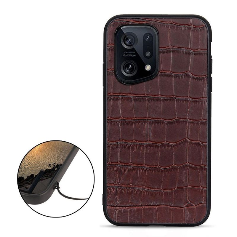 Hoesje voor Oppo Find X5 Chique Croco-huidlook