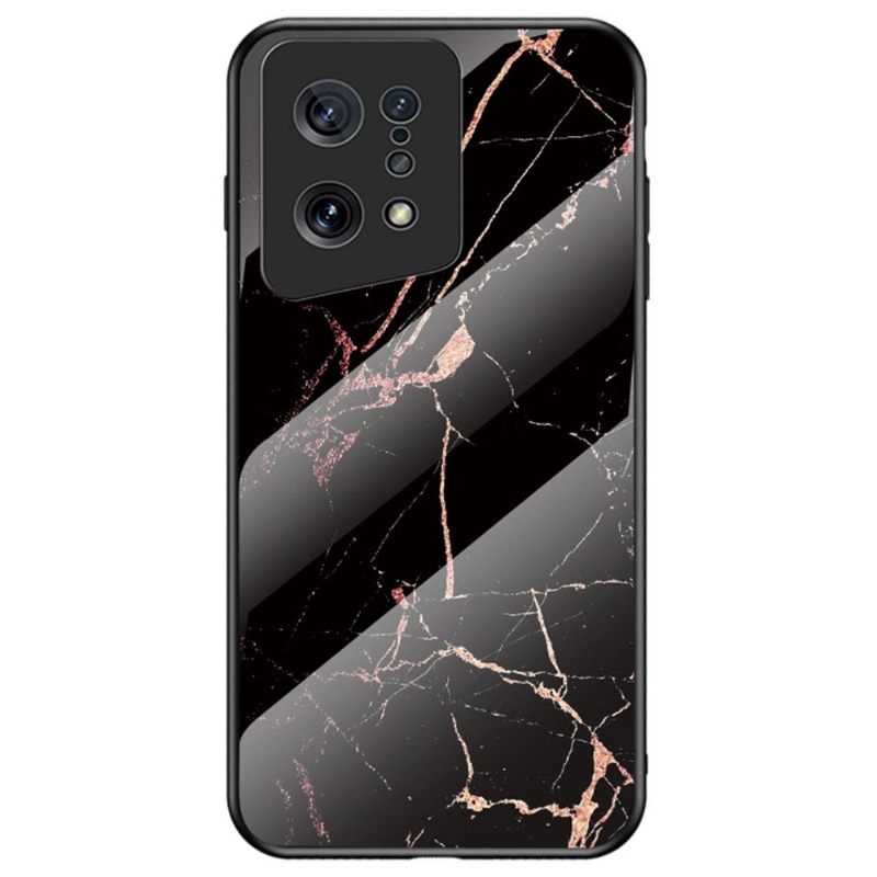 Telefoonhoesje voor Oppo Find X5 Bescherming Lina Marmer Gehard Glas