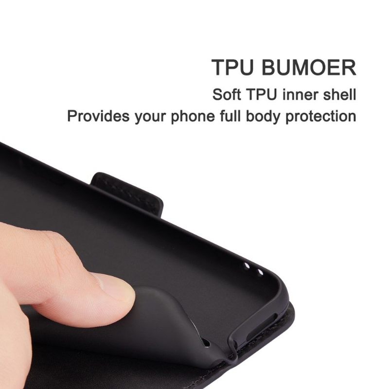 Folio-hoesje voor Huawei P30 Pro Retro Ledereffect - Zwart