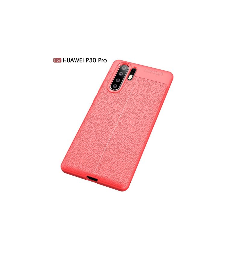 Hoesje voor Huawei P30 Pro Anti-fall Gel In Leerstijl Met Textuur