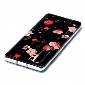 Hoesje voor Huawei P30 Pro Lichtgevende Bloemen