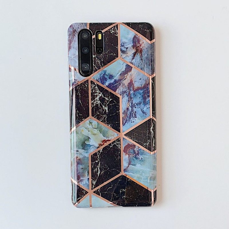 Hoesje voor Huawei P30 Pro Marmeren Geometrische Stijl