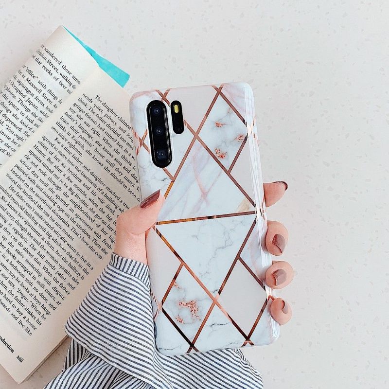 Hoesje voor Huawei P30 Pro Marmeren Geometrische Stijl