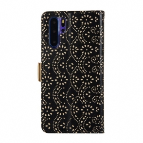 Leren Hoesje voor Huawei P30 Pro Bloemenkant