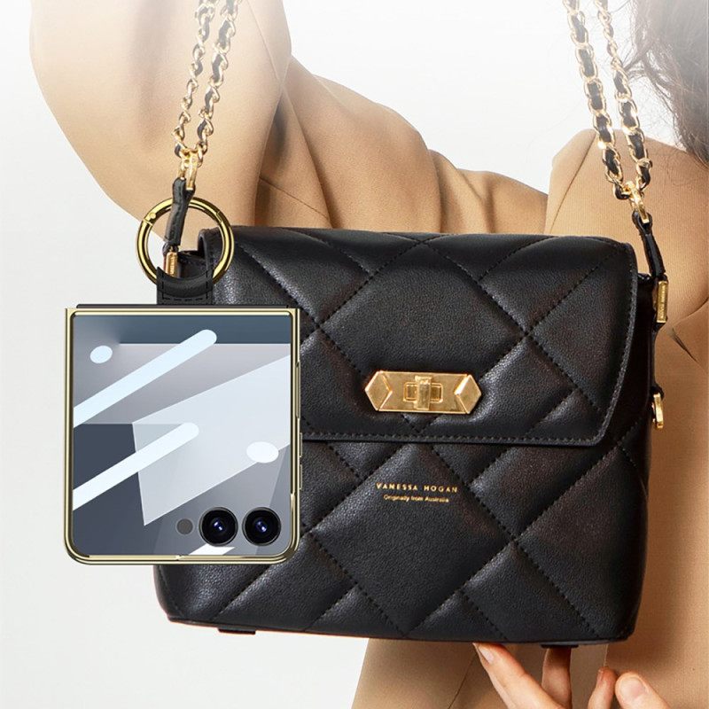 Case Hoesje Samsung Galaxy Z Flip 7 Telefoonhoesje Gewatteerd Ontwerp Met Ringhouder