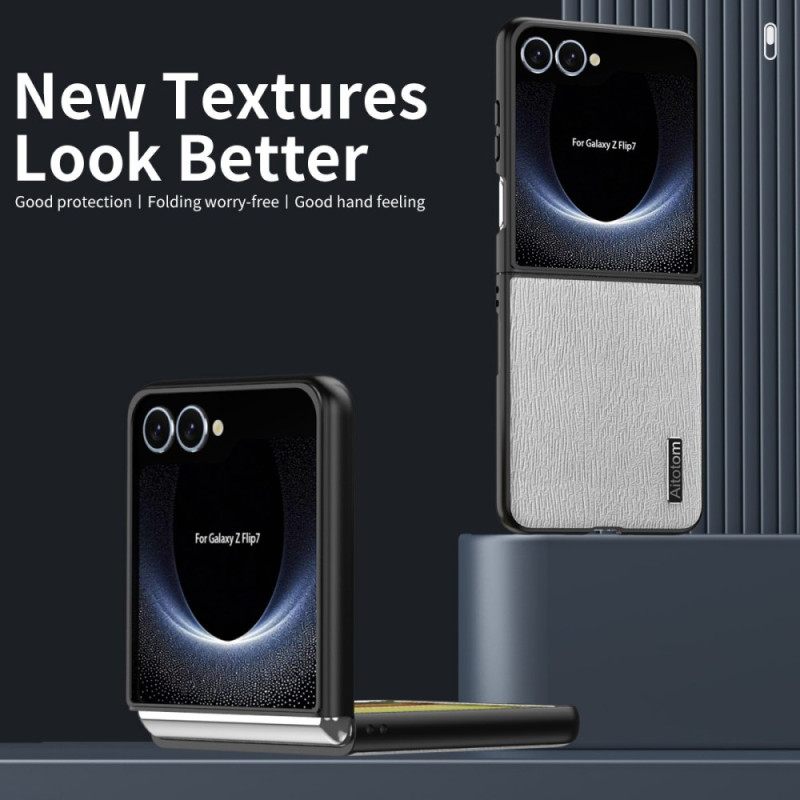 Case Hoesje Samsung Galaxy Z Flip 7 Telefoonhoesje Houtnerfstructuur